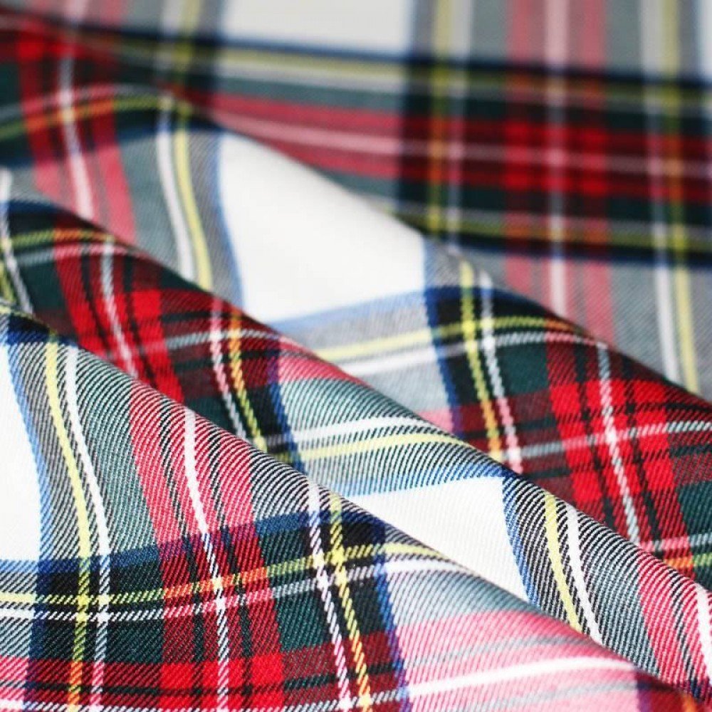 Tissu Tartan Écossais Stretch White Stuwart Tissu Tartan Écossais Stretch White Stuwart - (Tissus Écossais Tartan)
