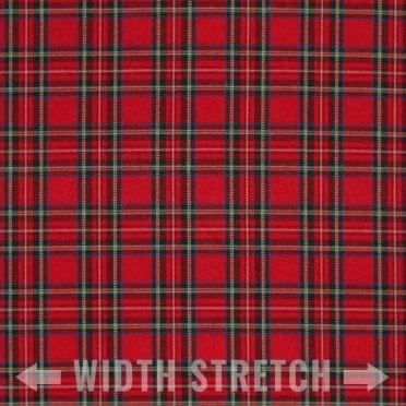 Schotse Ruit Stof Stretch Klein Red Stuwart - (Schotse Ruiten Stoffen)