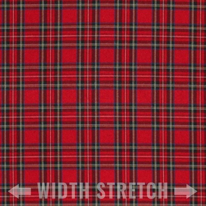 Schotse Ruit Stof Stretch Klein Red Stuwart - (Schotse Ruiten Stoffen)