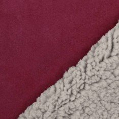 Wildlederimitat Lamm Stoff Bordeaux