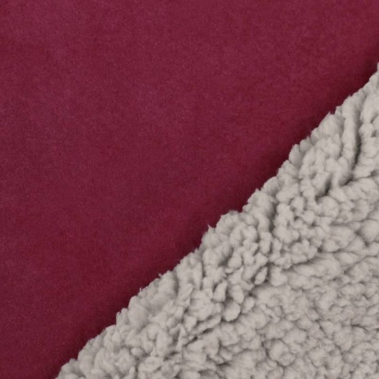 Sherpa Faux Fur Lamb Fabric Bordeaux Sherpa Faux Fur Lamb Fabric Bordeaux