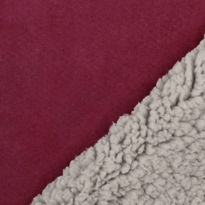 Sherpa Faux Fur Lamb Fabric Bordeaux - (Fashion Fabrics)