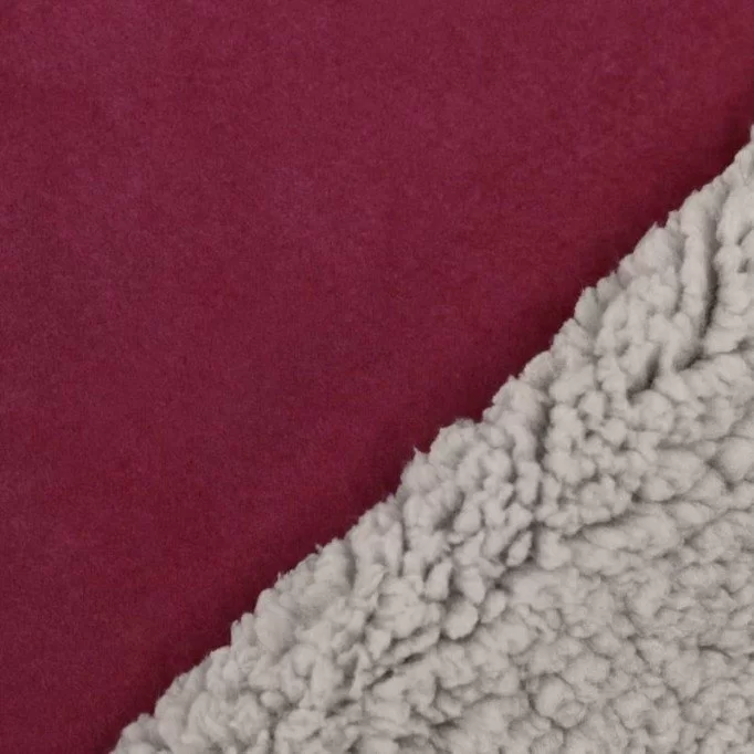 Suede Teddy Stof Bordeaux - (Mode Stoffen)