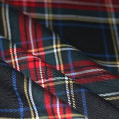 Scottish Tartan Fabric Black Stuwart