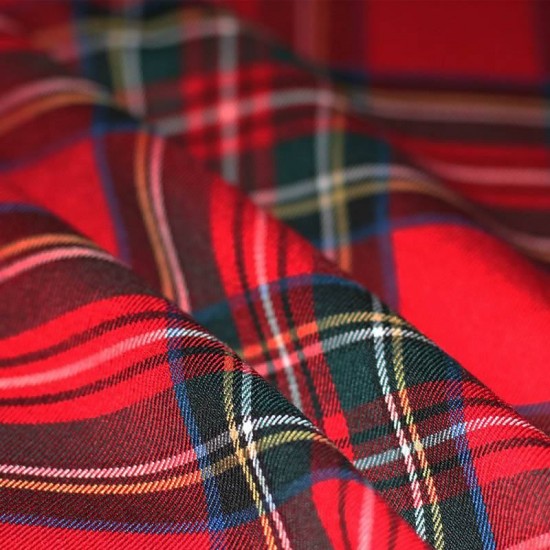 Scottish Tartan Fabric Stretch Red Stuwart Scottish Tartan Fabric Stretch Red Stuwart