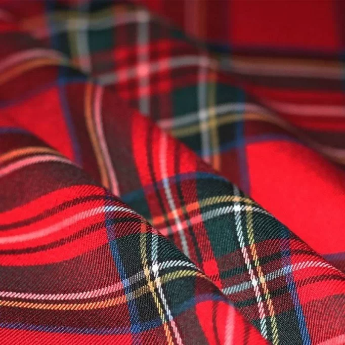 Tissu Tartan Écossais Stretch Red Stuwart - (Tissus Écossais Tartan)