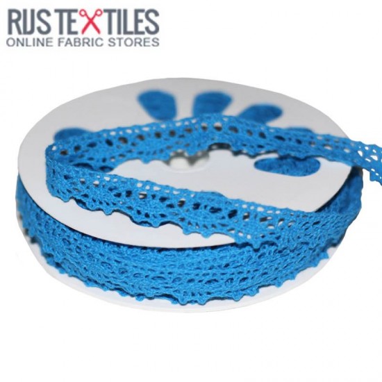 Crochet Lace Trim Aqua 15mm Crochet Lace Trim Aqua 15mm