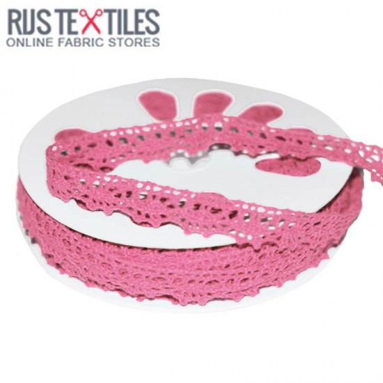 Crochet Lace Trim Pink 15mm Crochet Lace Trim Pink 15mm
