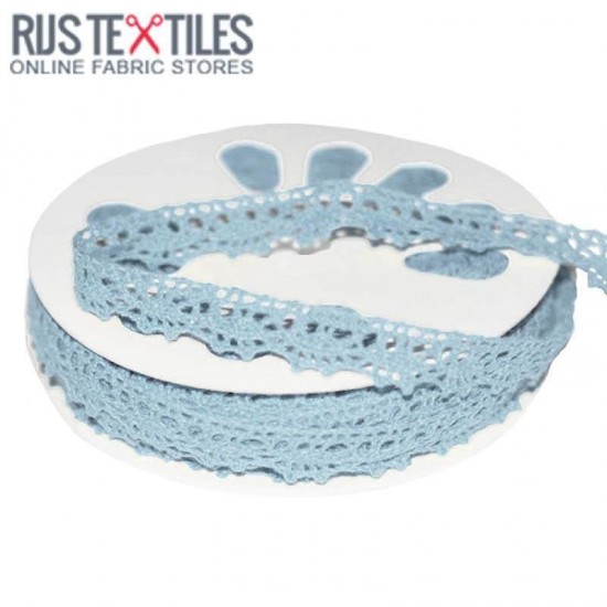 Crochet Lace Trim Light Blue 15mm Crochet Lace Trim Light Blue 15mm