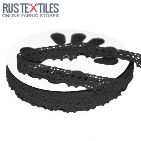 Crochet Lace Trim Black 15mm Crochet Lace Trim Black 15mm