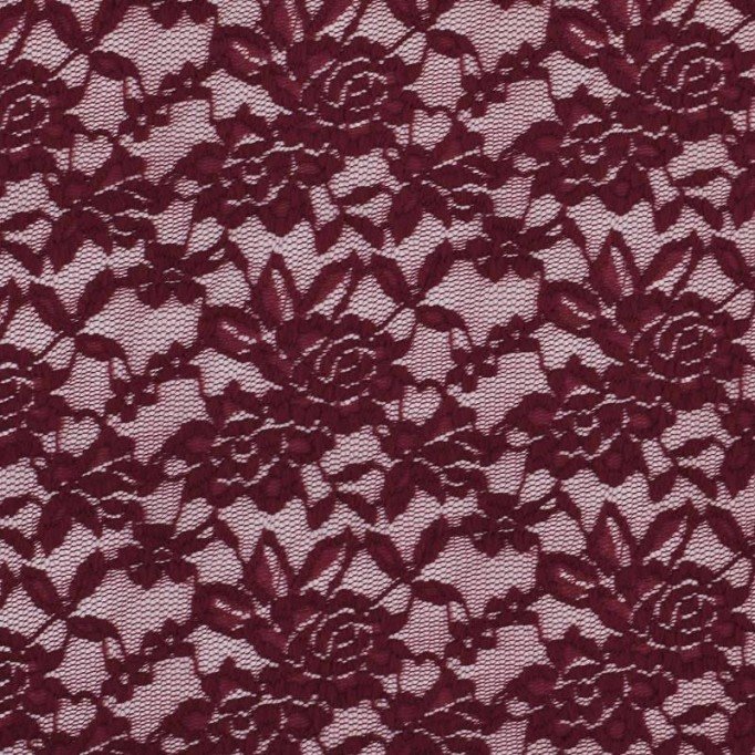 Tessuto Pizzo Stretch Bordeaux  - (Pizzo Tessuto)