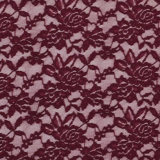 Spitzenstoff Stretch Bordeaux  - (Spitzenstoff)