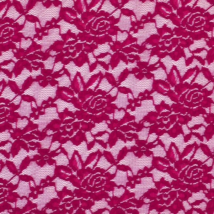 Tessuto Pizzo Stretch Fucsia - (Pizzo Tessuto)