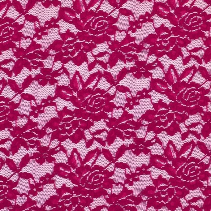 Kant Stof Stretch Fuchsia - (Kant Stoffen)