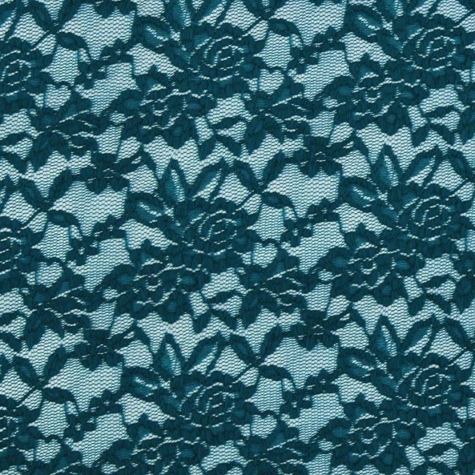 Tessuto Pizzo Stretch Petrolio - (Pizzo Tessuto)