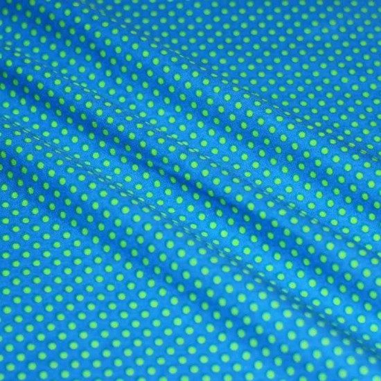 Polka Dot Fabric Aqua / Lime 2mm Polka Dot Fabric Aqua / Lime 2mm