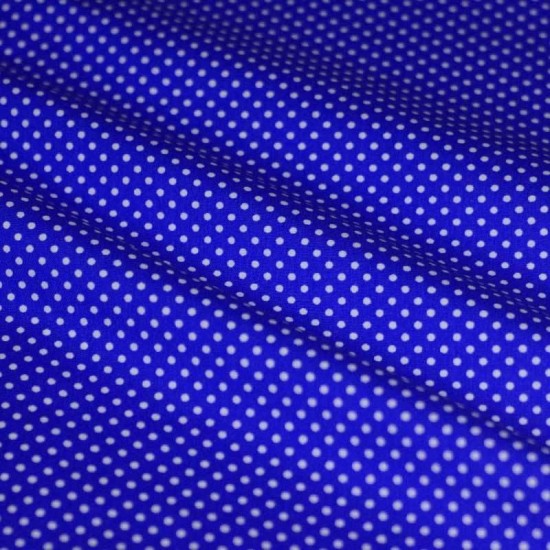 Polka Dot Fabric Cobalt / White 2mm Polka Dot Fabric Cobalt / White 2mm