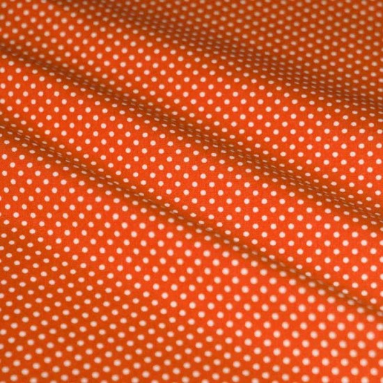 Polka Dot Fabric Orange / White 2mm Polka Dot Fabric Orange / White 2mm