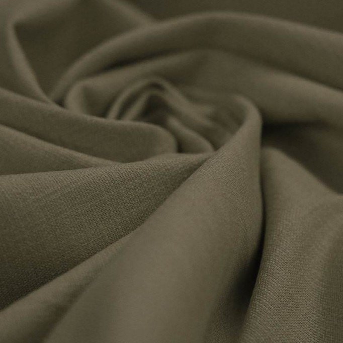 Hørstof Stretch Militærgrøn - (Fashion Stoffer)