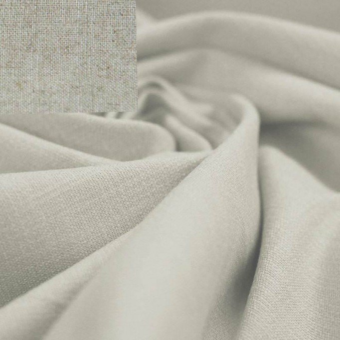 Stretch Linen Fabric Naturel Melange - (Fashion Fabrics)