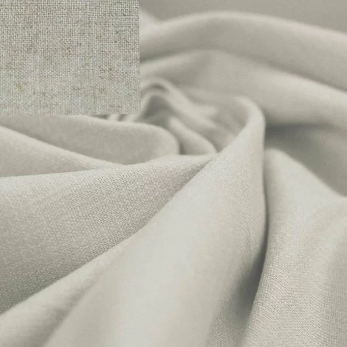 Tessuto Lino Elastica Naturale Melange - (Tessuti Moda)
