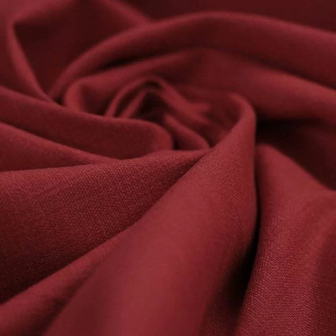 Tessuto Lino Elastica Bordeaux - (Tessuti Moda)