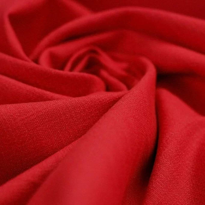 Tessuto Lino Elastica Rosso - (Tessuti Moda)