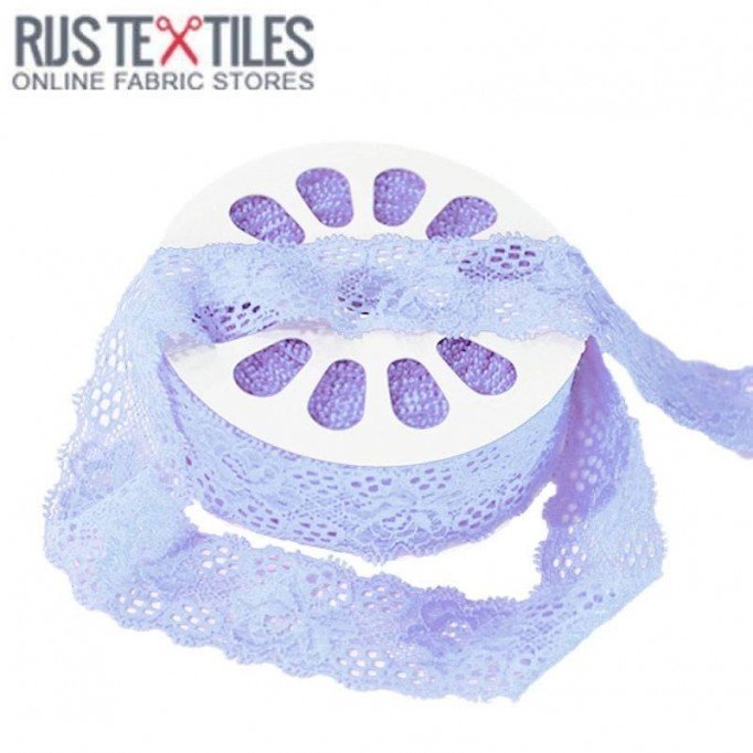 Nastro Pizzo Elastico Blu Chiaro 35mm  - (Nastro Pizzo Elastico)