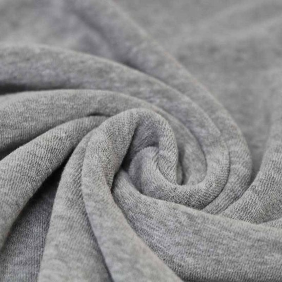 Stretch Toweling Fabric Light Grey Melange Stretch Toweling Fabric Light Grey Melange