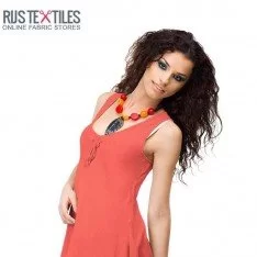 Stretch Linen Fabric Coral Pink