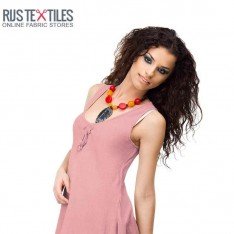 Stretch Linnen Stof Roze
