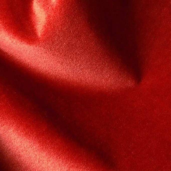 Velours Stretch Stof Rood - (Mode Stoffen)