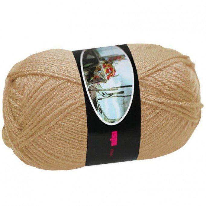 Knitting Wool ISPE Needle Size 4 Dark Beige - (Wool Knitting Yarn Needle Size 4)