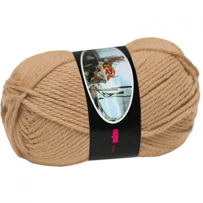 Knitting Wool ISPE Needle Size 5,5 - 6 Dark Beige - (Wool Knitting Yarn Needle Size 5,5 - 6)