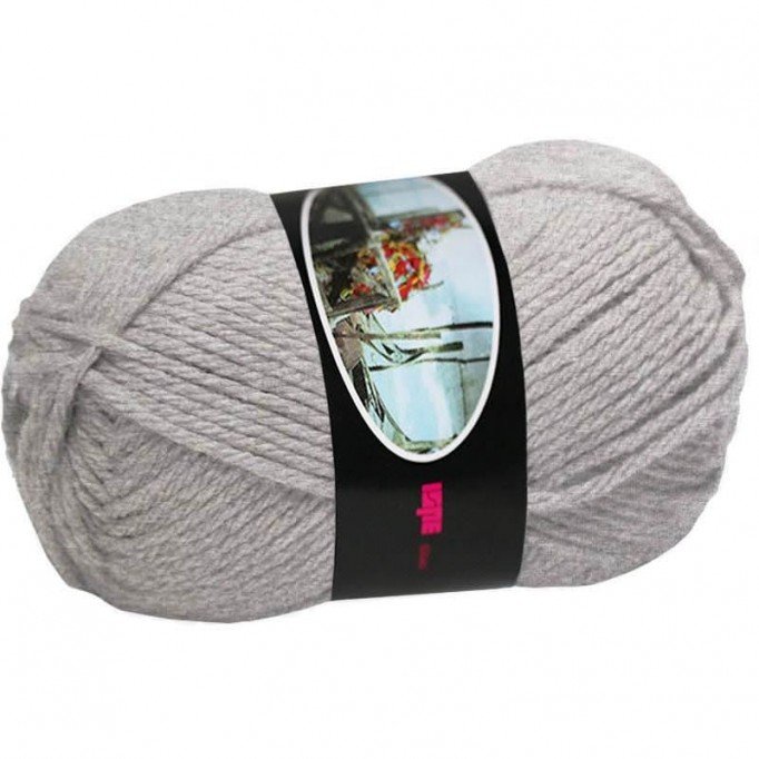 Knitting Wool ISPE Needle Size 5,5 - 6 Grey Melee - (Wool Knitting Yarn Needle Size 5,5 - 6)