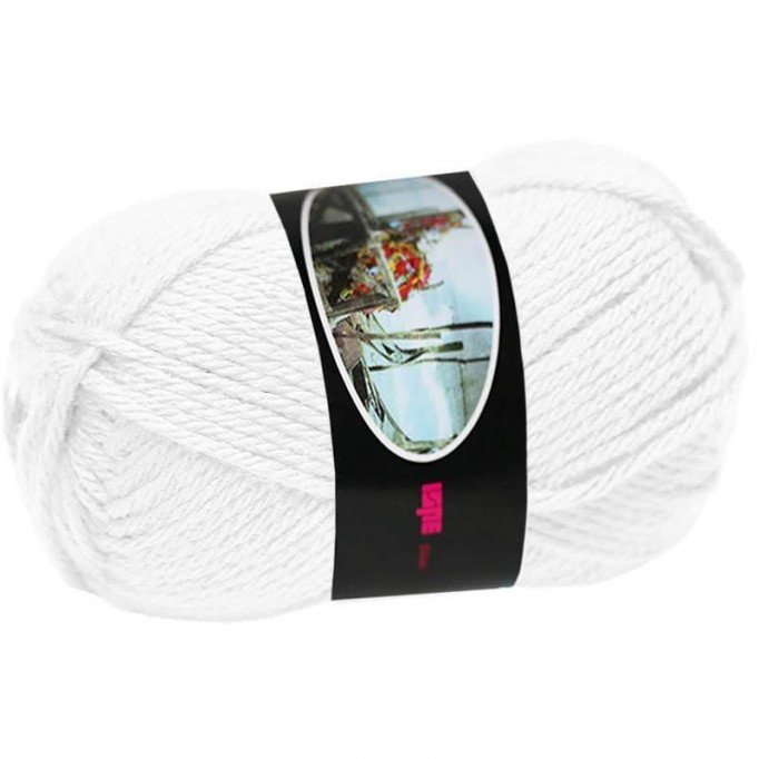 Knitting Wool ISPE Needle Size 5,5 - 6 White - (Wool Knitting Yarn Needle Size 5,5 - 6)
