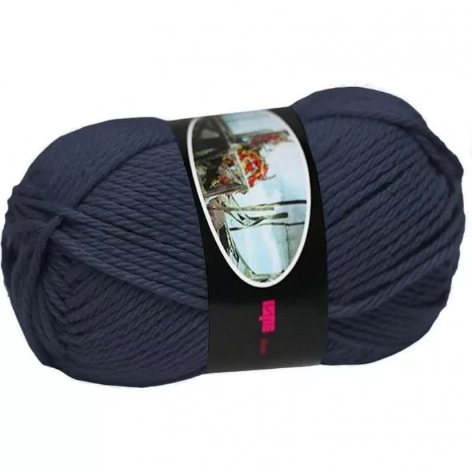 Strickwolle ISPE Nadelstärke 5,5 - 6 Marine - (Wolle Strickgarn Nadel Größe 5,5 - 6)