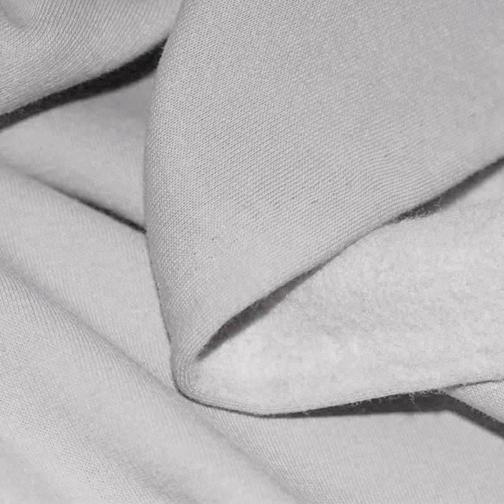 Tessuto Felpa Cotone Grigio Chiaro