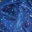 Hologramm Stoff Blatt Kobalt  - (Hologramm Stoffe)