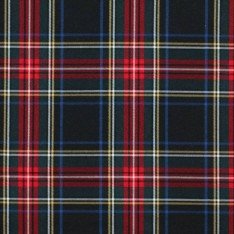 Scottish Tartan Fabric Black Stuwart