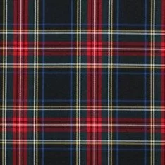 Scottish Tartan Fabric Black Stuwart