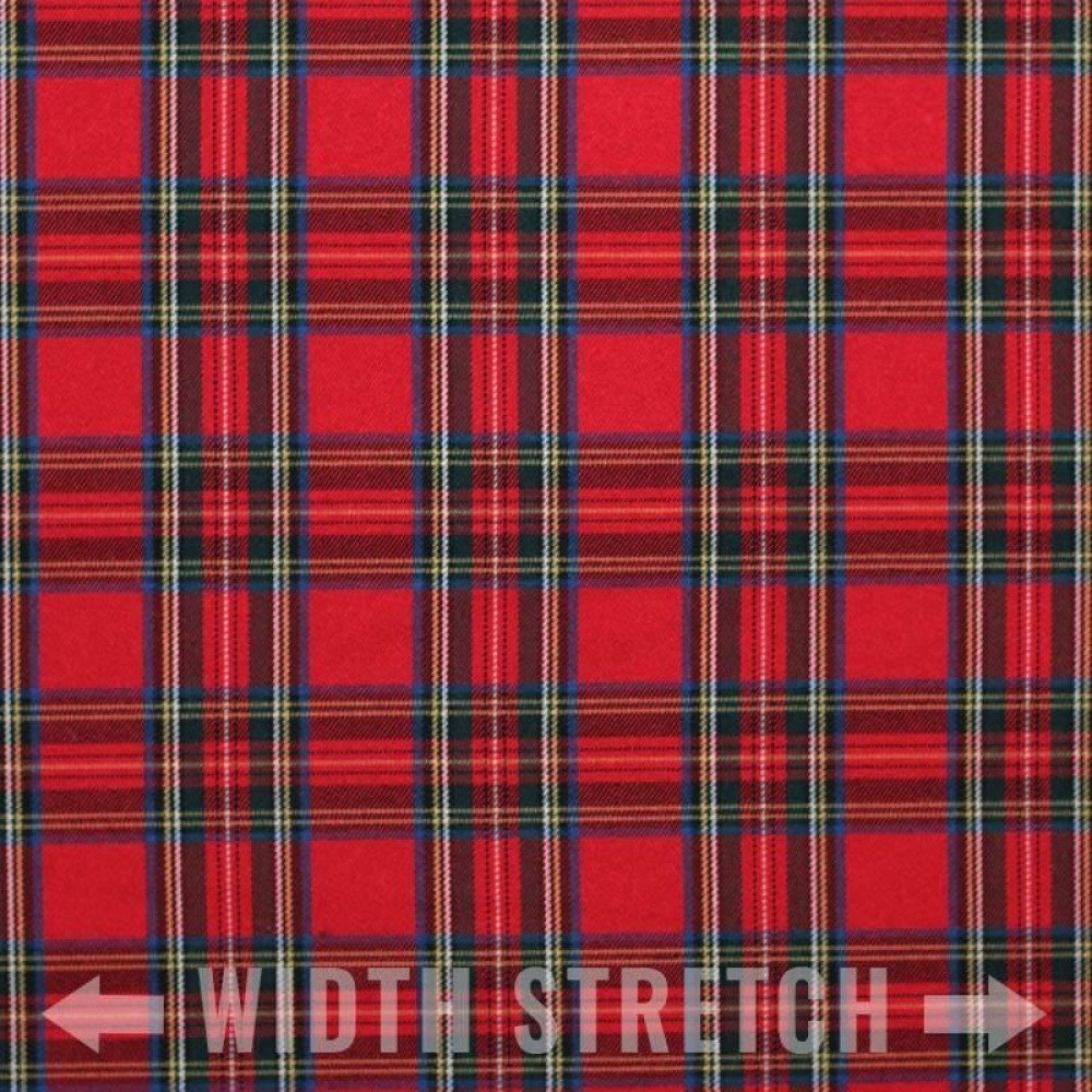Scottish Tartan Fabric Stretch Royal Stuwart Scottish Tartan Fabric Stretch Royal Stuwart