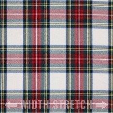 Schottenkaro Stoff Stretch White Stuwart