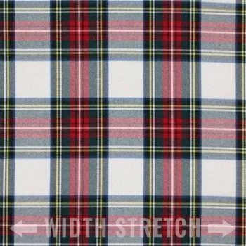 Schotse Ruit Stof Stretch White Stuwart Schotse Ruit Stof Stretch White Stuwart