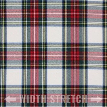 Tissu Tartan Écossais Stretch White Stuwart - (Tissus Écossais Tartan)