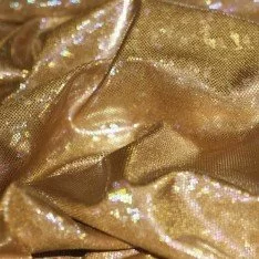 Tissu Hologramme Feuille Or