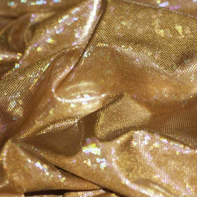 Tissu Hologramme Feuille Or - (Tissu Hologramme )