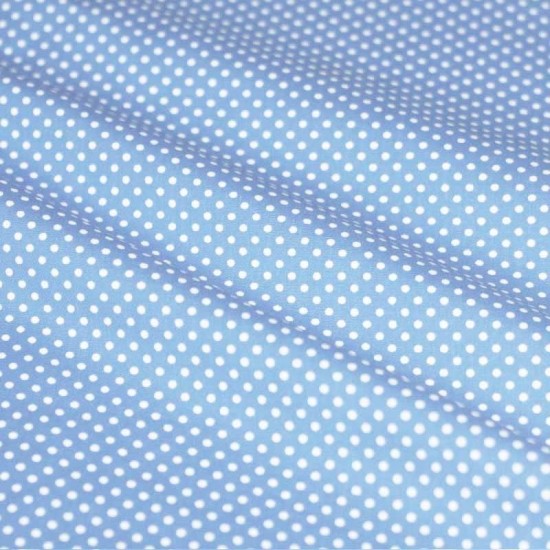 Polka Dot Fabric Light Blue / White 2mm Polka Dot Fabric Light Blue / White 2mm
