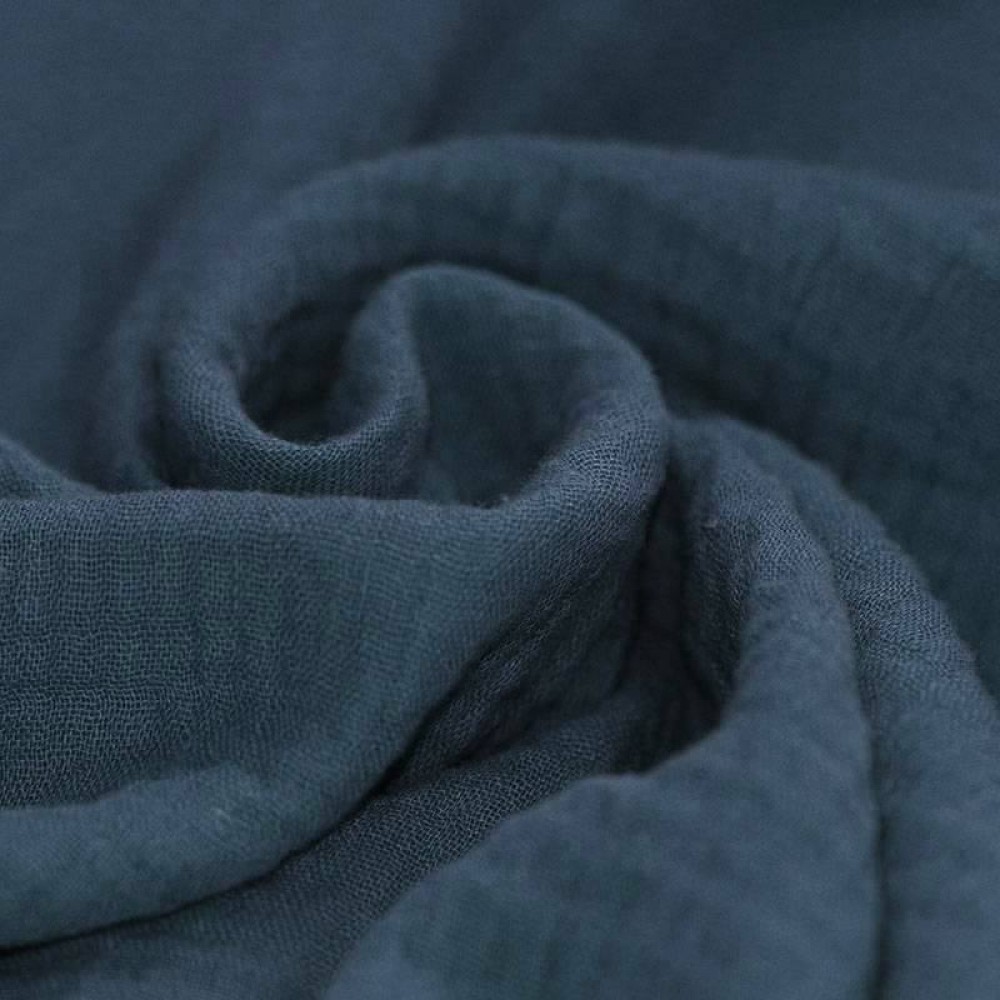 Baby Musselin Stof Mørk Jeans