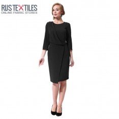 Stretch Gabardine Stoff Schwarz 